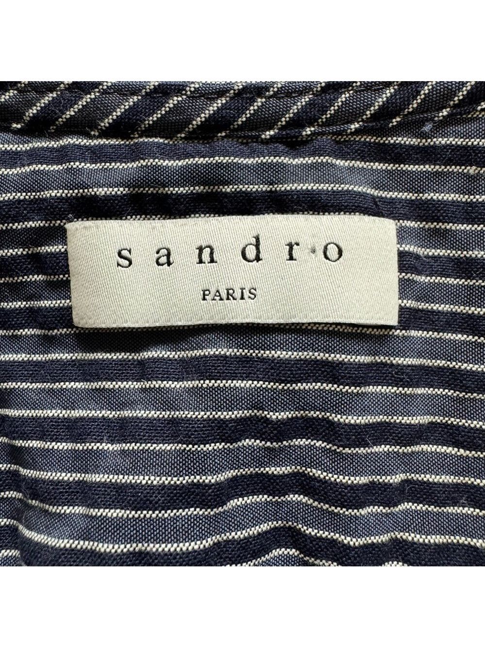 Sandro Kassy Striped Long Sleeve Dress in Blue Stripe SZ 42 , M-L - Picture 5 of 12